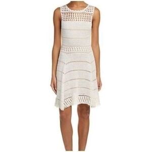 Alice + Olivia Cream Sleeveless Mini Sundress